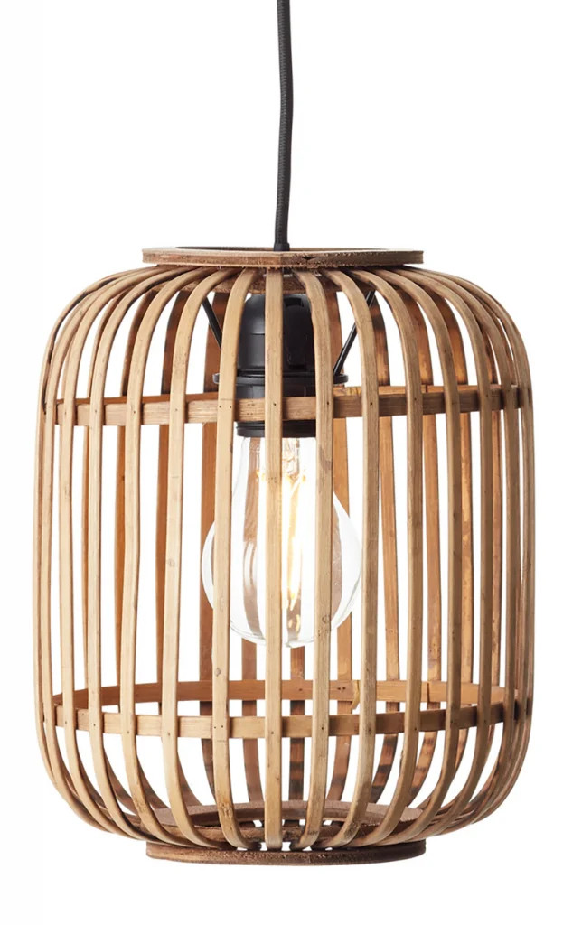 Ceiling Light Black Mathias Natural Bamboo Pendant Endon 101777
