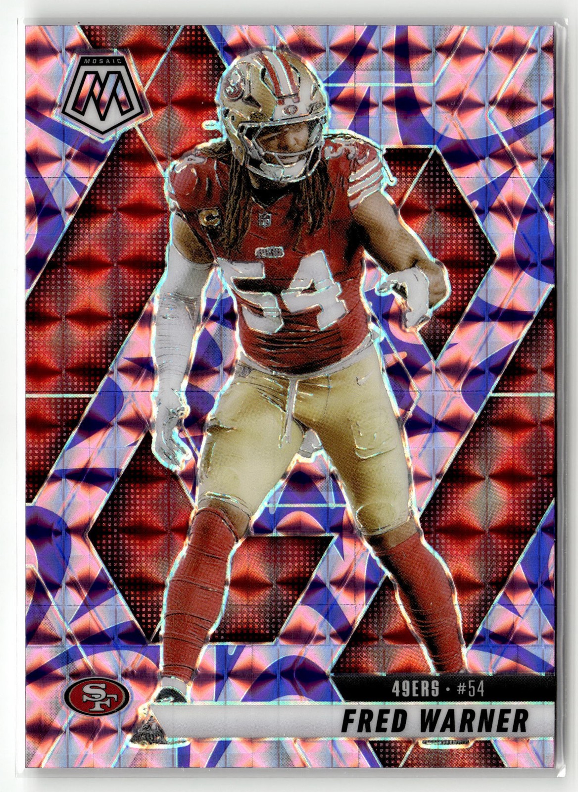 Fred Warner 2025 Panini Mosaic #165 Mosaic Reactive Purple