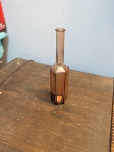 Vintage Octagon Apothelcary Pink Medicine Bottle. Made In Spain.
