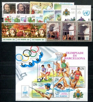 SAN MARINO 1992 1491-1495, 1503-1522 ** POSTFRSICH JAHRGANG fast KOMPLETT(I3824