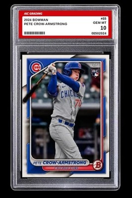 2024 1st Bowman Pete Crow-Armstrong Rookie #85 Chicago Cubs Graded 10
