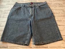 TOMMY HILFIGER Blue Jean Denim Shorts Jorts Y2K Baggy Men s Sz 38