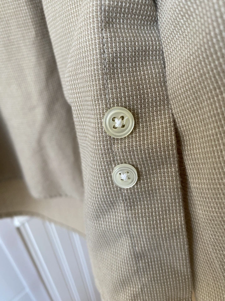 Camisa con botones de manga larga Geoffrey Beene 16 34-35, sin arrugas, ajuste regular Foto 3 de 4