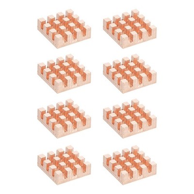 8 Pcs Copper Heatsink 12x12x4mm, Heat Sink Cooler Radiator for Raspberry Pi