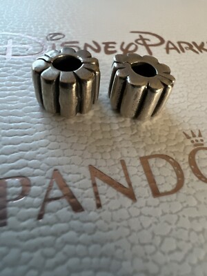 Original Pandora 925 Sterling Silber Zwischenring Clip Charm Bead Set 2 Stück