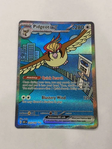 Pidgeot ex 225/197 Full Art Obsidian Flames Holo