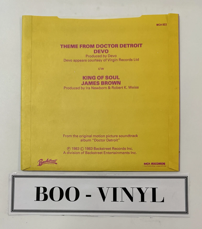 Devo / James Brown - Theme From Doctor Detroit / King Of Soul (7", Single) NM - Image 2 of 4