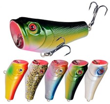 5PCS Topwater Poppers Fishing Lures Floating Bait Artificial Trolling Swimbaits