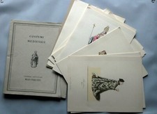 Costumi Medievali 39 stampe a colori  Edizioni Artistiche Maestretti + Folder