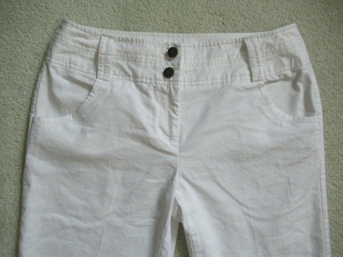 NWOT Studio 1940 White Cotton Poly Stretch Mid Rise Bermuda Capri Shorts 10P - Picture 3 of 10
