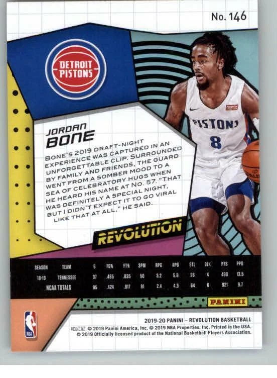 2019-20 Panini Revolution #146 Jordan Bone RC (ref 132022) - Image 2 of 2