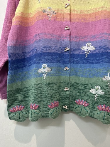 Storybook Knit Cardigan Swan - Picture 2 of 7