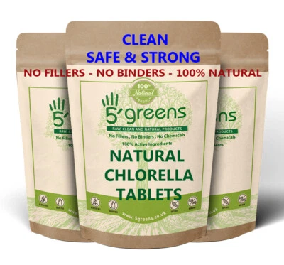 5GREENS SUPERFOODS Chlorella 500mg Tablets - Cracked Cell Wall (Heavy Metal Detox)