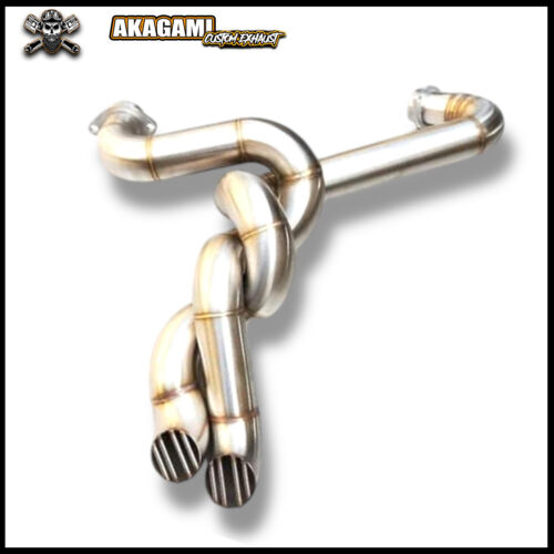 Twisted Exhaust 2 Into 2 Fit For Harley-Davidson Dyna FXR/STREET BOB/FXD - Picture 2 of 3