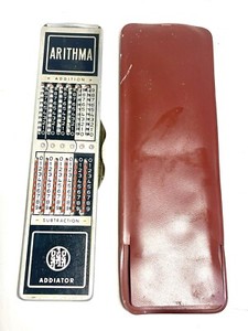 calculadora mecanica de bolsillo addiator duplex aluminio