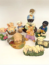 Lot of 9 Small Vintage 80s/90s Ceramic Pig Figurines