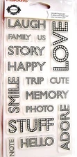 Scrapbooking Words Fiskars Clear Acrylic Stamp Set by Teresa Collins NEW!