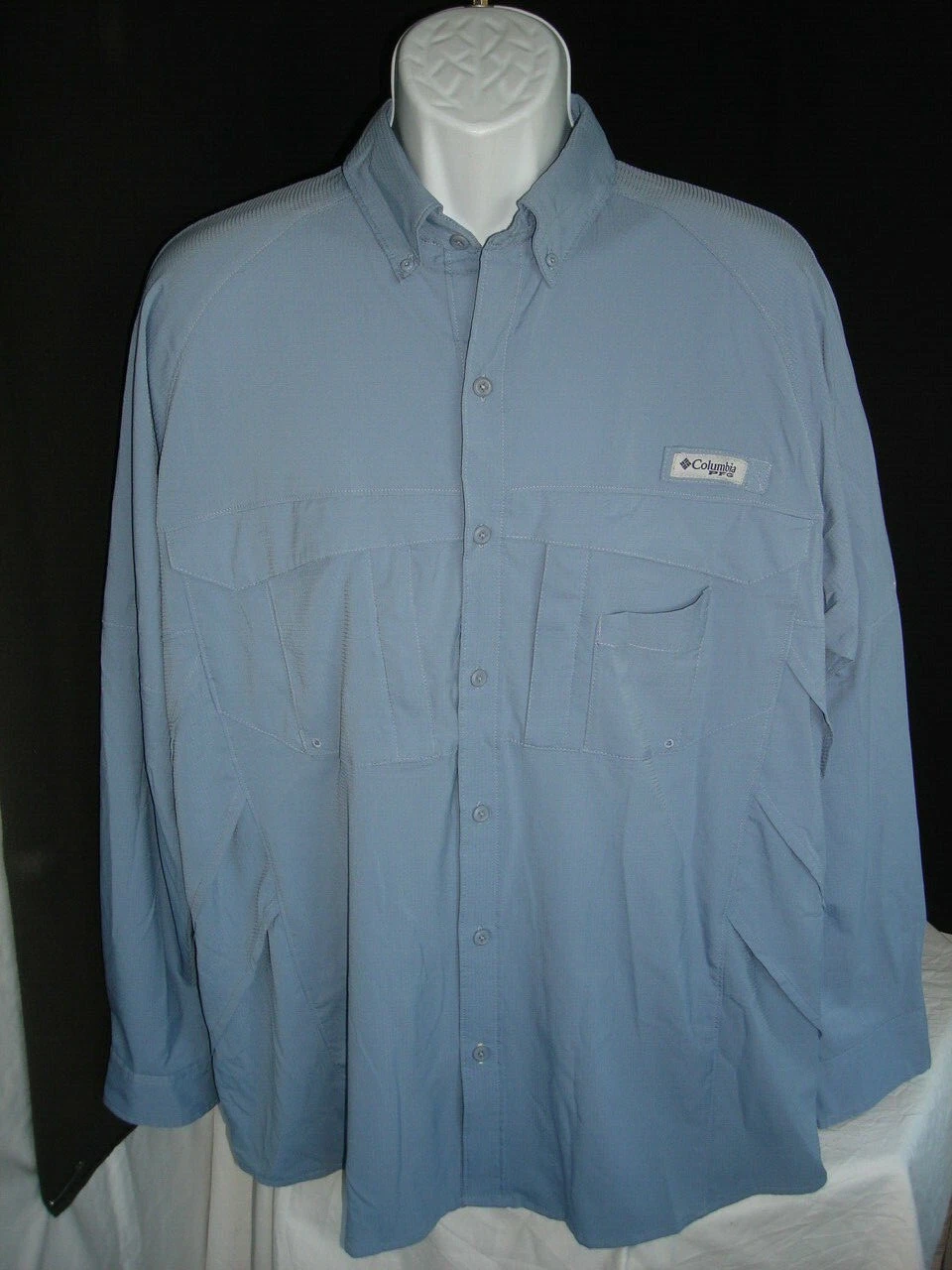 Columbia Omni-Shade Long Sleeve Shirt Sun Protection Vented Men's Size L Blue