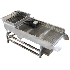 110V Stainless Steel Linear Vibrating Screen 4mm Sifter Sieve Screen Shaker