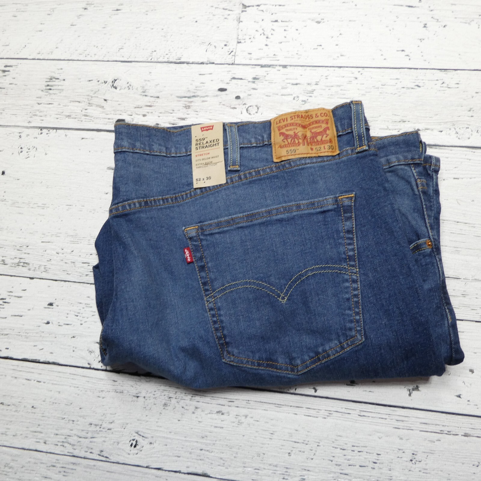 Size 50x30 Relaxed Straight Stretch Waist New Nwt Denim Pant