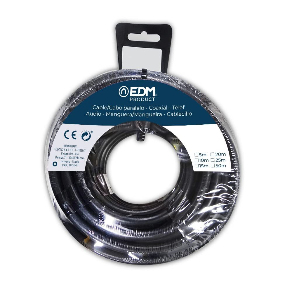 Cable Edm 2 X 1,5 Mm Black 25 M NUOVO