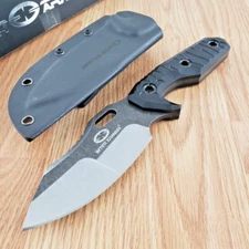 WithArmour Mammoth Fixed Knife 5" Full Tang 440C Steel Blade Black G10 Handle