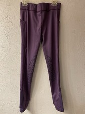 OVATION AEROWICK Griptec Horse Riding Tights Girls Size XXL 16 Purple Grape Tack