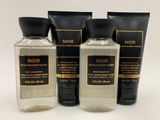 Bath Body Works Mens Noir Body Wash Body Cream Gift S/4 Travel Mini 4137