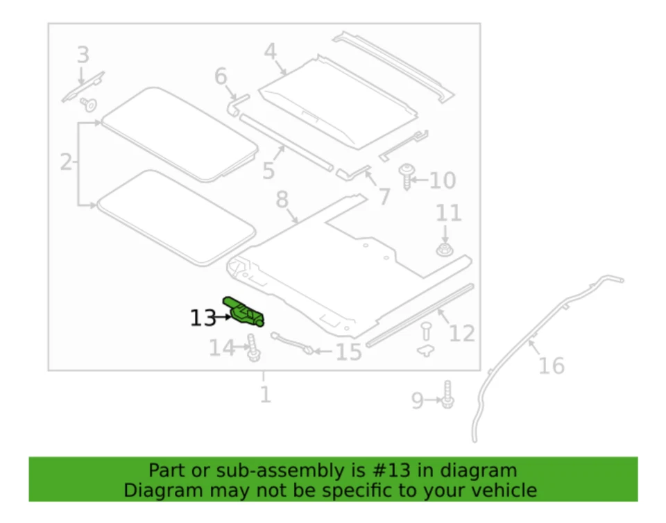 OEM 81631-A9100 Rear Sun Roof Motor Fedex Priority for Kia Sedona 2015~2021 - Imagem 3 de 4