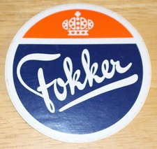 Fokker (Netherlands) Aircraft Manufacturer Logo Sticker