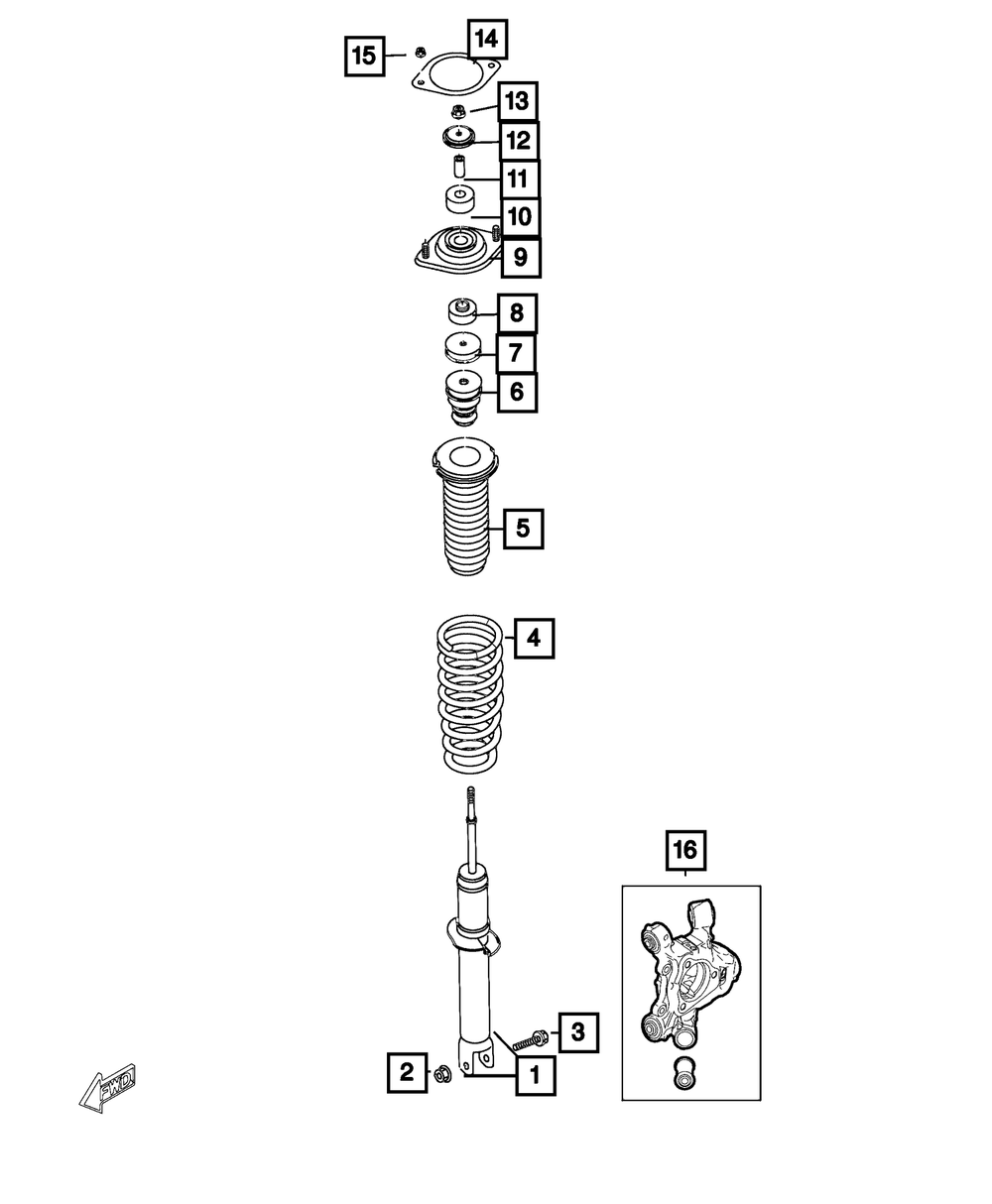 Genuine Mopar Strut Damper 68313933AA