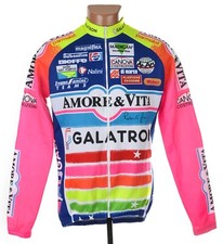 AMORE & VITA GALATRON 1990'S CYCLING SHIRT VINTAGE NALINI SIZE L ADULT