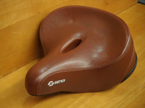 Senqi brown seat/saddle wide padded comfort plush spring suspension cruiser bike - Photo 1 sur 10