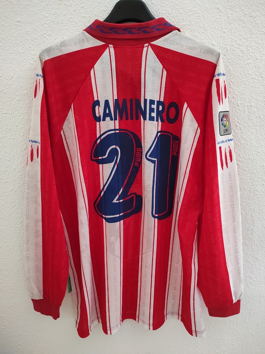 ATLETICO DE MADRID 1995-1996 Caminero 21 Match Worn camiseta shirt