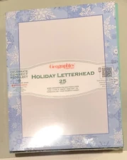 SEALED 3 Pkgs (25 Sheets Ea) Geographics Snowflakes Letterhead Computer Paper-