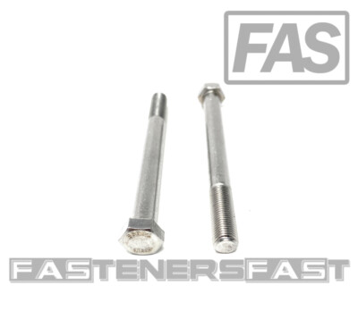 (5) 3/8-24x4 Stainless Steel Hex Cap Screws Hex Bolts (UNF) FINE THREAD