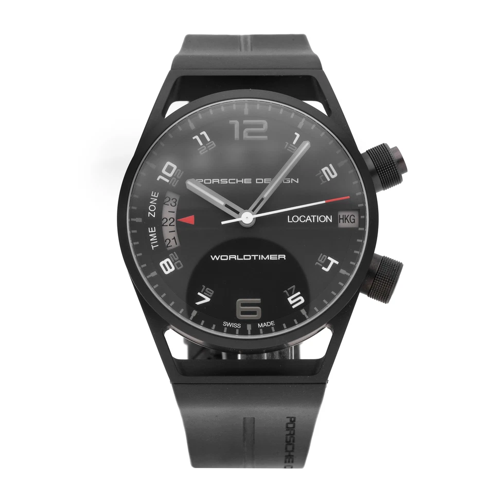 Reloj automático para hombre Porsche Design Worldtimer esfera negra 45 mm P.675013441180