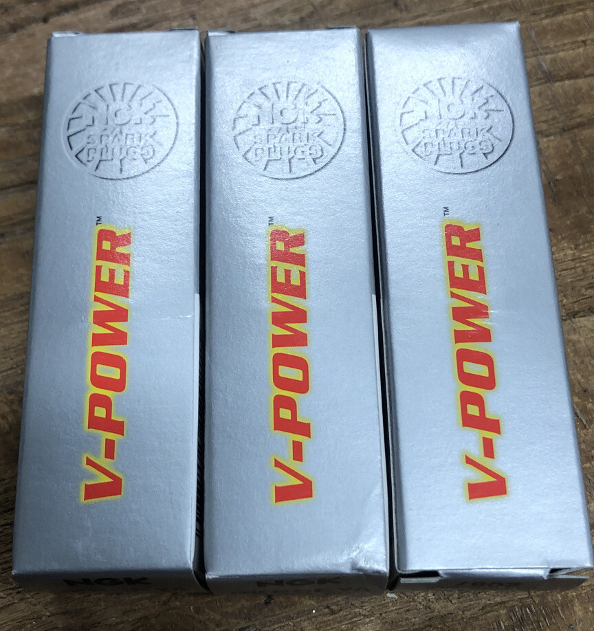 New Vintage NGK V-Power Spark Plugs Set of 3 BKR5EYA Stock No. 2087.