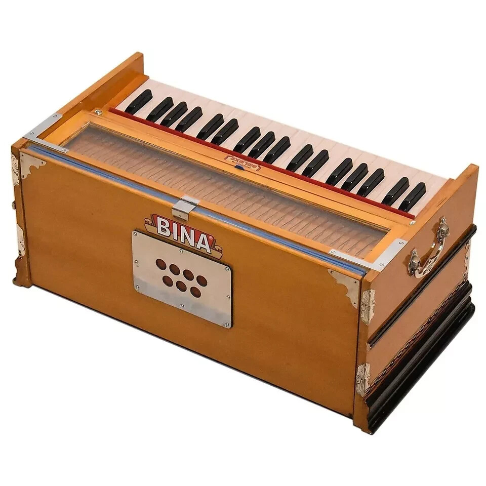 ORIGINAL BINA NO 8 DOUBLE BELLOW 7 STOPPER DOUBLE REED HARMONIUM WITH