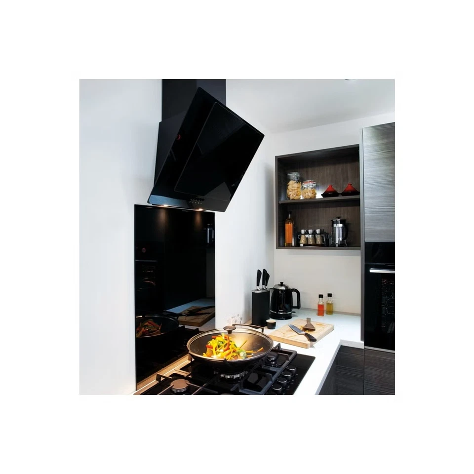 Amica AEP60BL 60cm Angled Cooker Hood Black Glass + 2 Year Warranty (Brand New) - Image 2 of 4