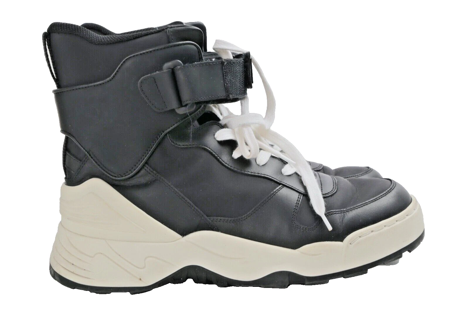 CHRISTIAN DIOR Pull Noir Cuir de veau Logo Haut Baskets Taille 36