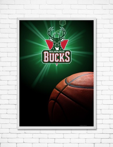 Poster stampa arte da parete arte da parete Milwaukee Bucks NBA basket decorazione casa 36x24 - Foto 3 di 4