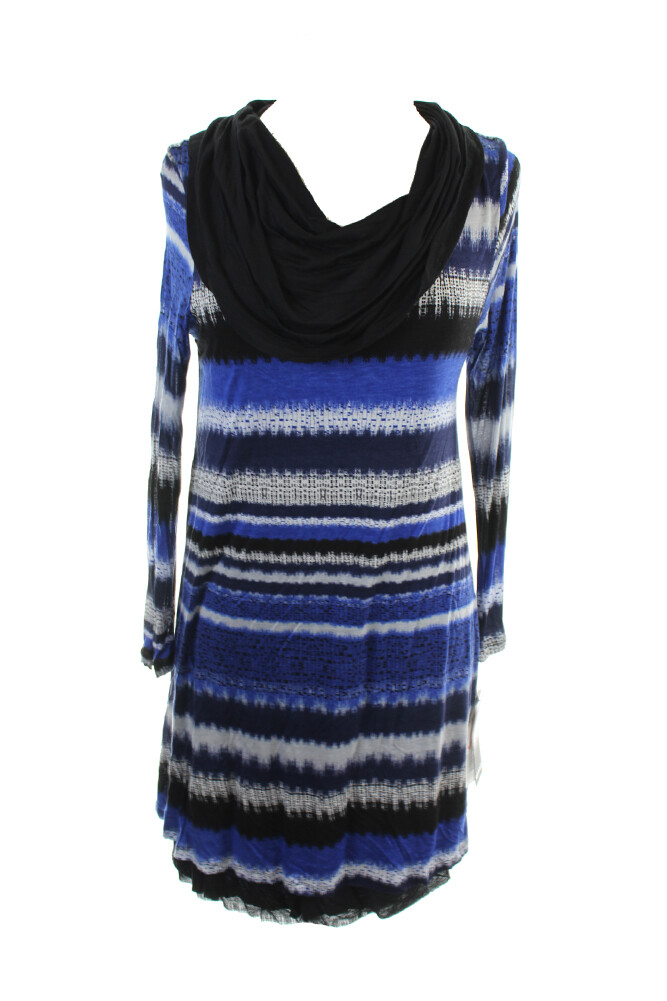 Платье-футляр с воротником-стойкой Kensie в синюю полоску S