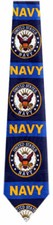 Men's Navy Blue Gold United States Navy Necktie Military Naval Emblem Symbol