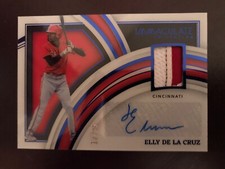 2022 Elly De La Cruz Immaculate Collection 12/25 AUTO Patch Blue Rookie RC Reds