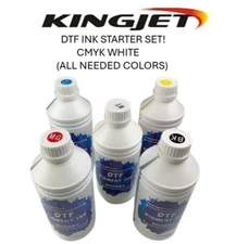 KINGJET 5 LITER CMYK & WHITE INK (1L of each) starter set! All ink colors needed