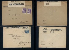 Portugal   2   large censor  covers  