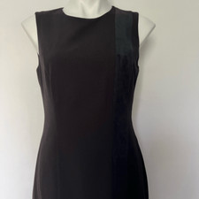 Calvin Klein Little Black Dress Sleeveless suede trim