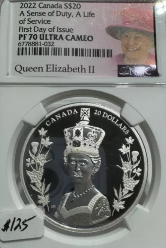 2022 CANADA $20 A SENSE OF DUTY A LIFE OF SERVICE 1ST DAY ISSUE NGC PF70 UCAM