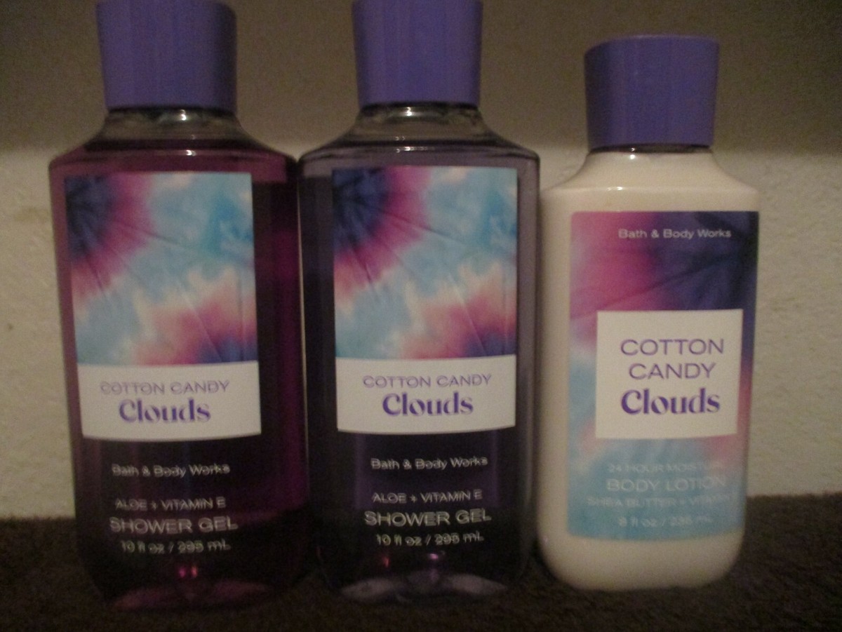 N Bath & Body Works Lot 3 pc Set Cotton Candy Clouds Lotion